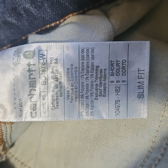Carhartt Womens Slim Fit Skinny Leg Blue Denim Jeans 6 Short - Picture 6 of 6